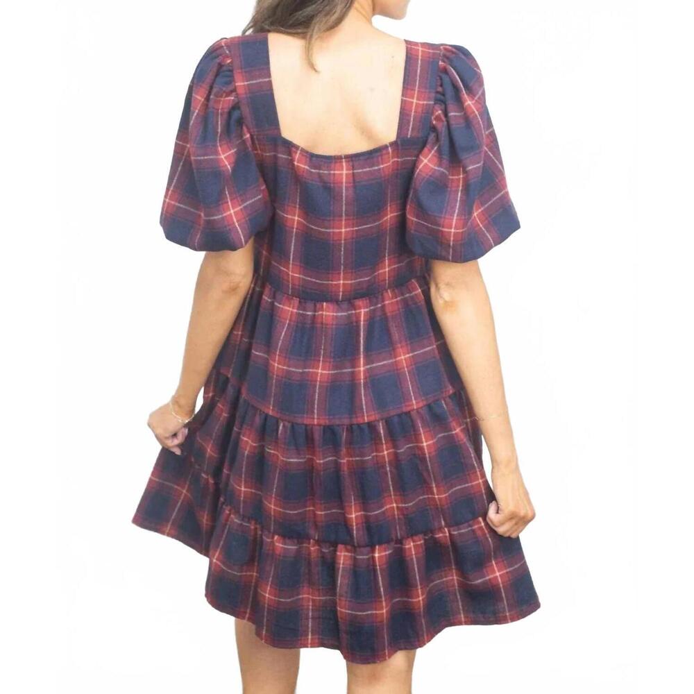 NEW SOUTHERN GRACE fireside christmas dress in plaid - Picture 4 of 5